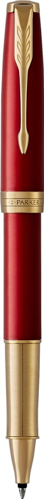Ручка роллер Parker Sonnet  Lacquer Intense Red GT, стержень: F, цвет чернил: black, в подарочной упаковке