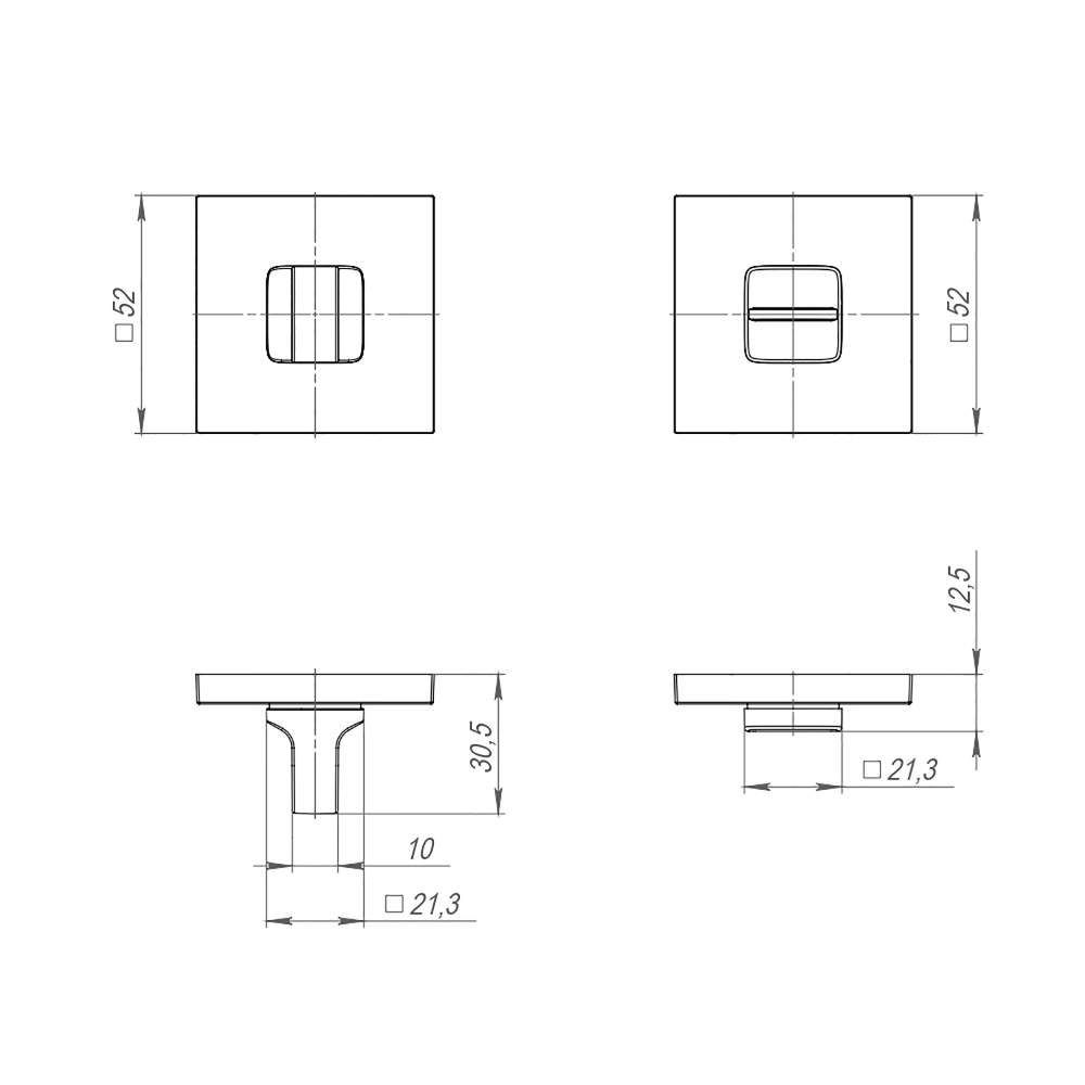 Ручка поворотная BK6.K.JS51 (BK6 JS) BL-24 черный