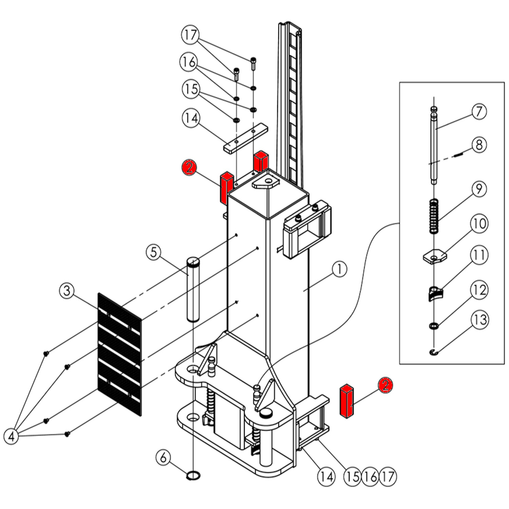Скользящий блок каретки V2-5.5, V2-5.5L
