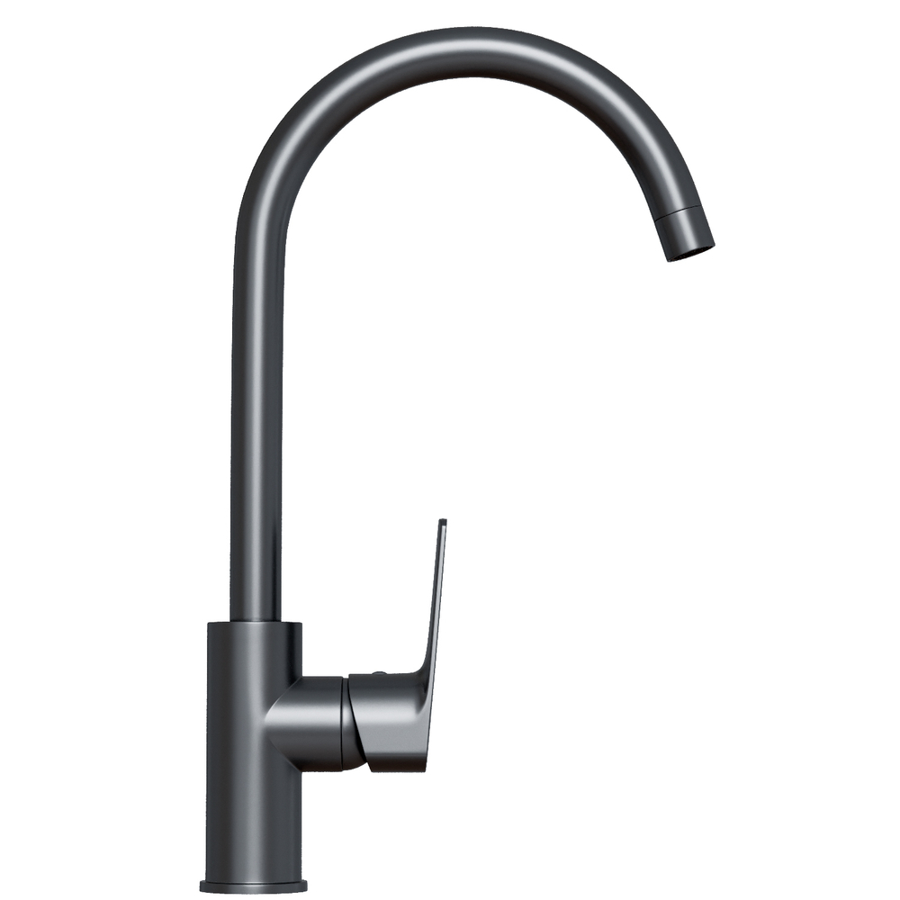 Смеситель для кухни 35k MIXLINE МЛ15-031(ML15-031GR)выс.излив б/отв бок п/гайку (без подводки)ГРАФИТ