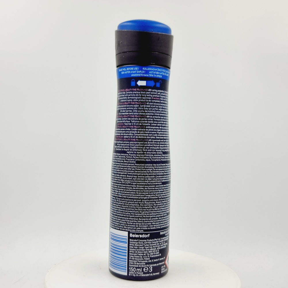 NIVEA Дезодорант - антиперсперант  спрей  Женский Pear&Beauty Fine Fragrance Black  150 мл ( Польша)
