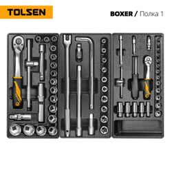 TOLSEN (TT85415-157) Набор инструментов "BOXER" для тележки, 12 ложементов, 157 предметов