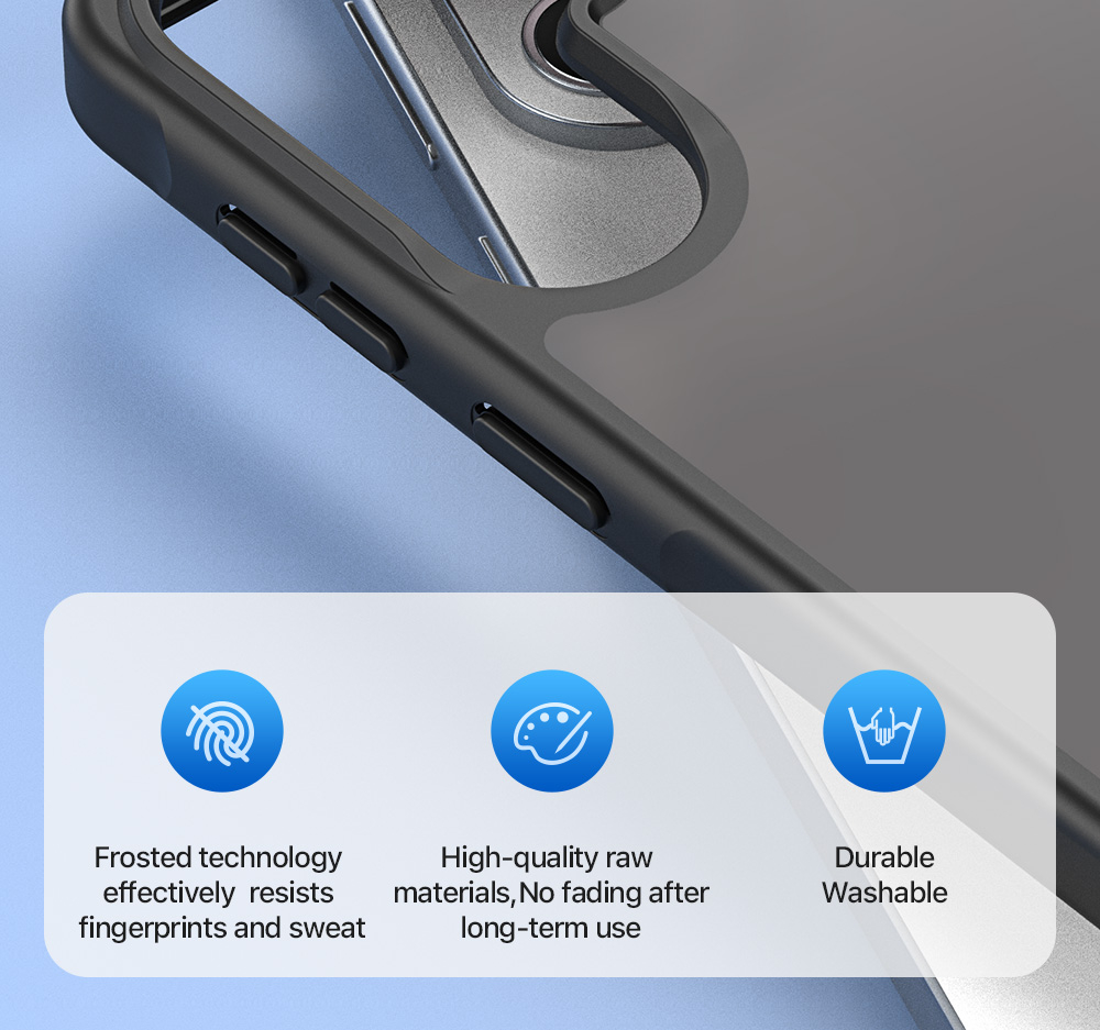 Чехол матовый полупрозрачный черный для Samsung Galaxy A37, A36 и A56, серия Yind Series от Dux Ducis