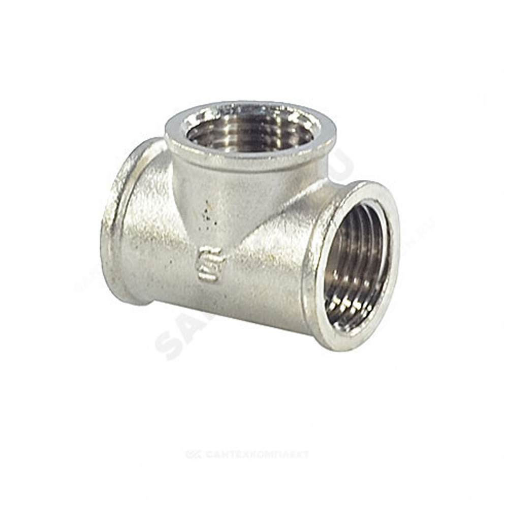 Тройник латунь никель Ду 15 (1/2") ВР/ВР SantechSystems