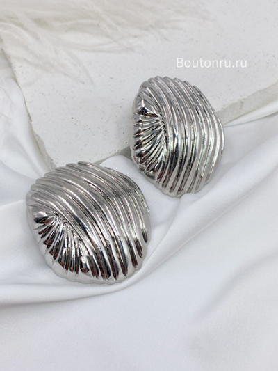 Серьги СЛ. серебро рифленое