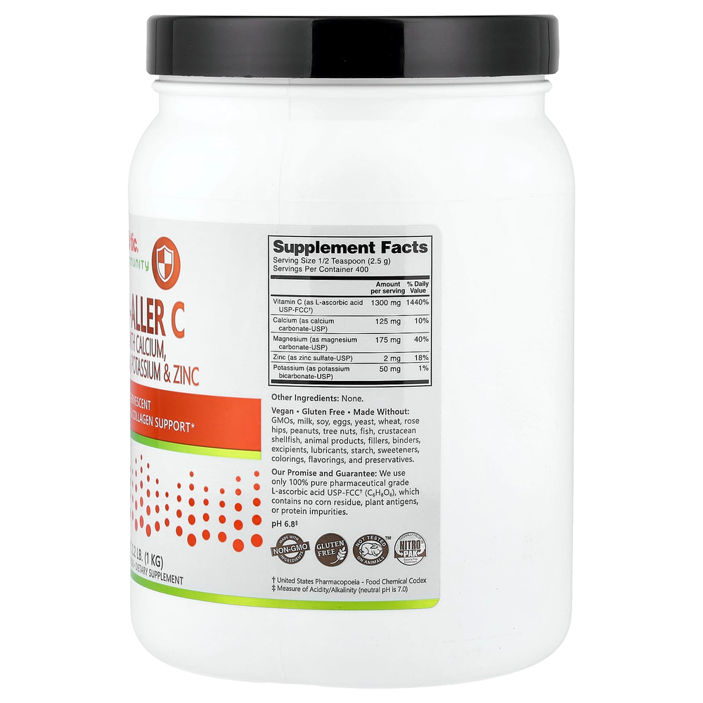 NutriBiotic, Immunity, Hypo-Aller C, витамин C с кальцием, магнием, калием и цинком, 1 кг (2,2 фунта)