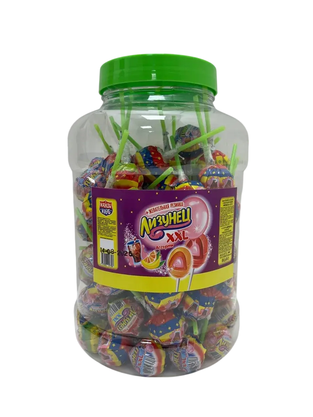 Чупа чупс с жвачкой карамельная конфета, XXL