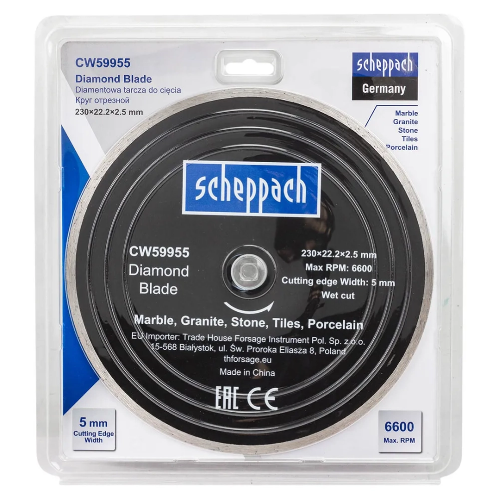Круг отрезной 230*22,2*2,5мм Scheppach Sch-CW59955