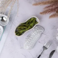 Блюдо для подачи 15*5,9 см h7 см 130 мл для закусок крышкой Groundnut Gray Frutti di Mare P.L. [1]