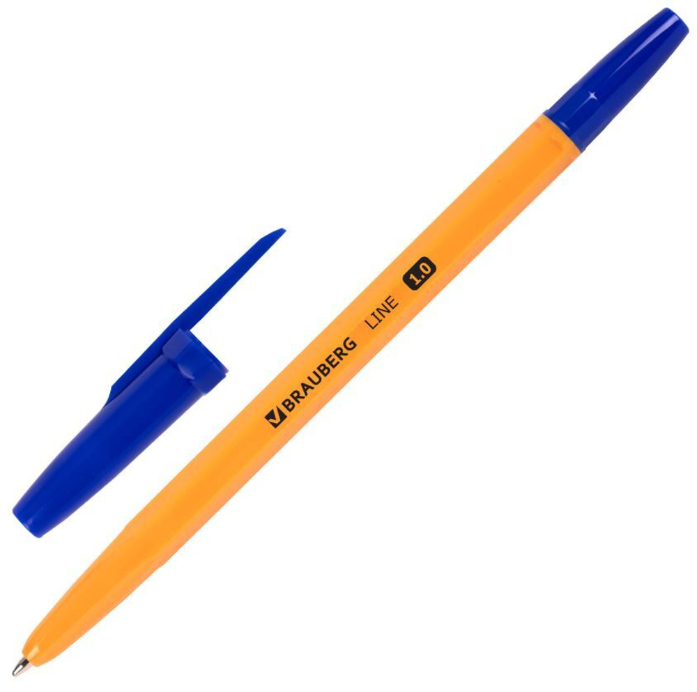143331 Ручка шариковая BRAUBERG ORANGE Line Cиняя корпус оранжевый .узел 1мм (50шт) 143331