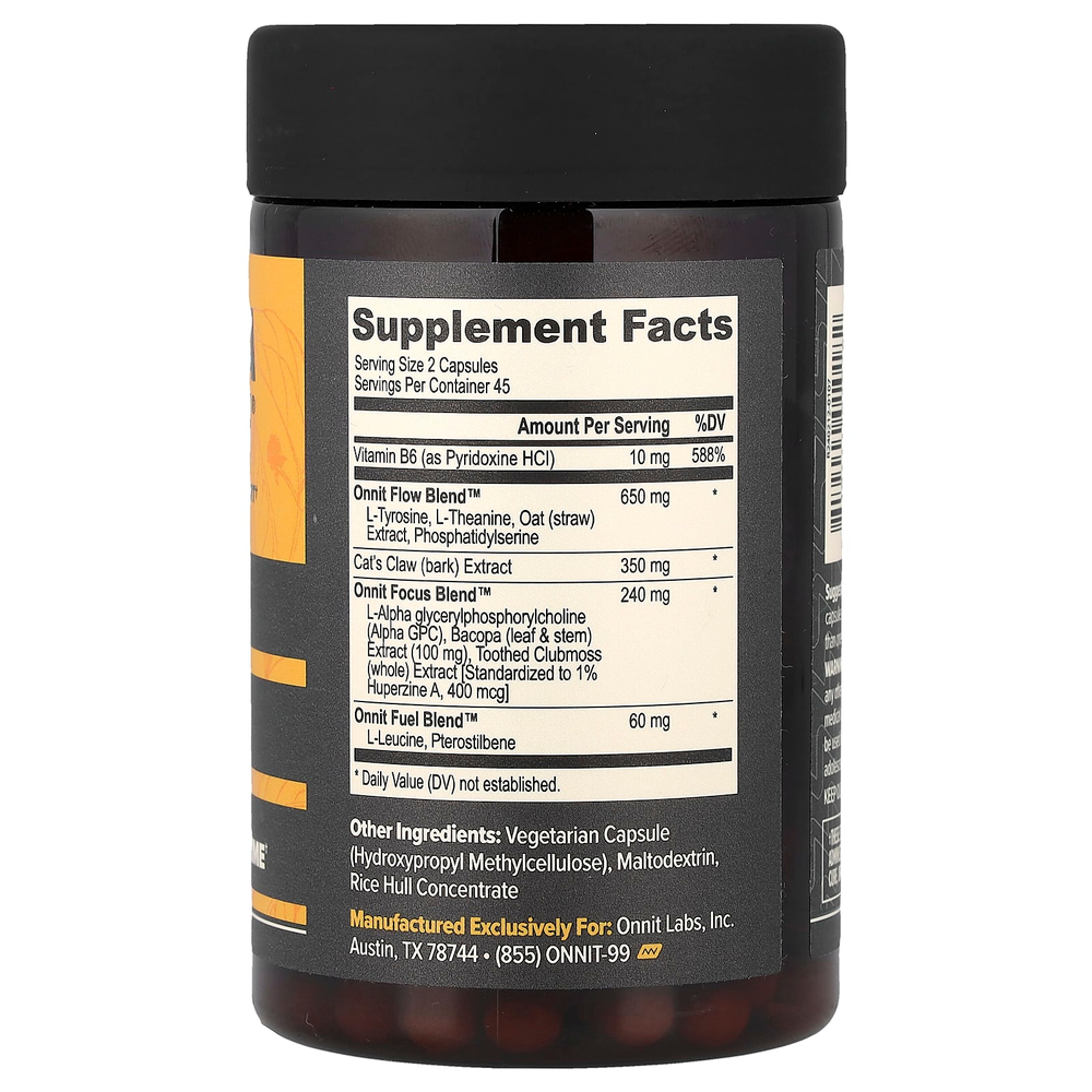 Onnit, Alpha BRAIN®, поддержка работы мозга, 90 капсул