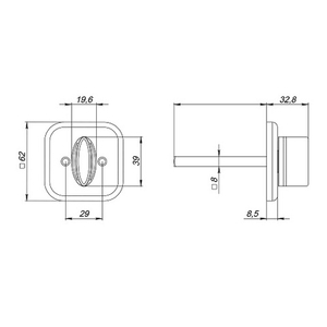 Ручка поворотная FUARO BKW8x75.K.TRD62 CP-8 хром ПЛАСТИК /49429/