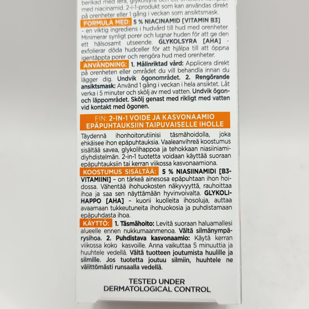 Паста S.O.S. L'Oreal Men Expert  Derma Control  для жирной кожи с ниацинамидом и гликолиевой кислотой, 45 мл (Франиция)