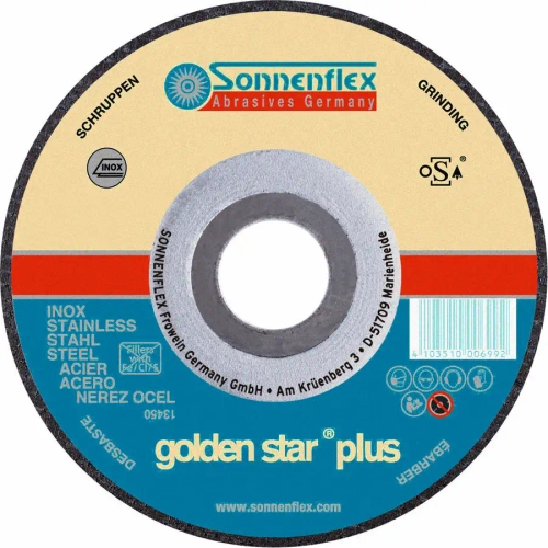 Отрезной диск по нерж стали Golden Star 180x1,6x22,23 AZ46 W F41 INOX Sonneflex Sonnenflex 00726