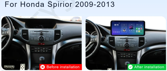 Магнитола для Honda Accord 8 2007-2015 - Kuberg монитор 12.3" в стиле MERCEDES на Android 13, Быстрая, CarPlay, 4G SIM-слот