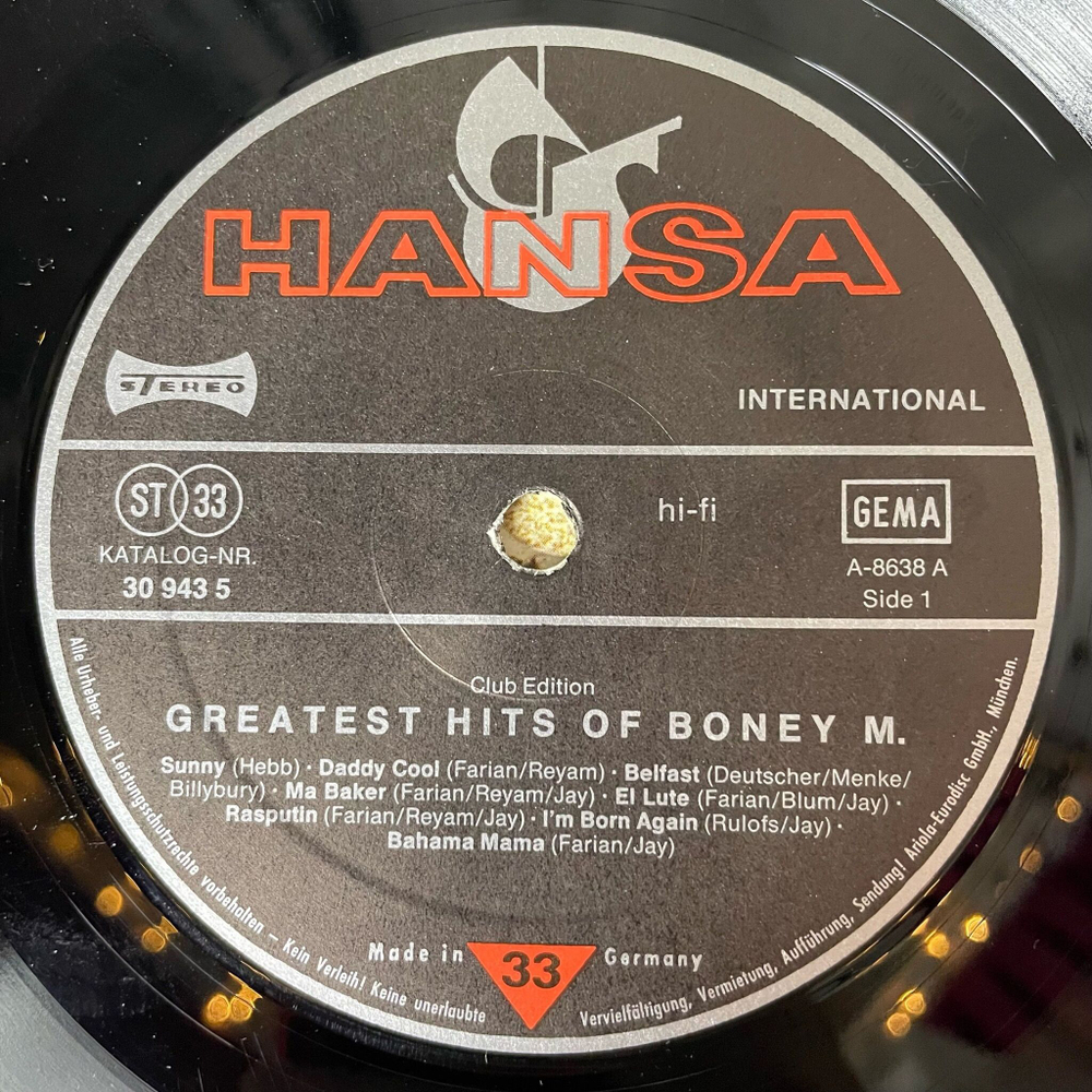 Винтажная виниловая пластинка LP Greatest Hits Of Boney M (Germany 1980) Rivers Of Babylon