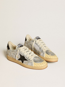 Кеды Golden Goose Ball Star из серебристой кожи