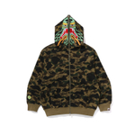 A Bathing Ape X Clot Camo Shark Full Zip Худи зеленый