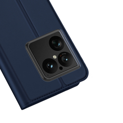 Чехол книжка из кожи синего цвета для Sony Xperia 1 VIII (1-8), серия Skin Pro Series от Dux Ducis