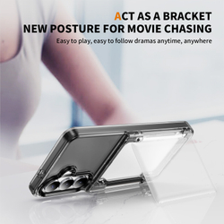 Прозрачный чехол Lumen Case с подставкой 2‑в‑1 и отделением для карт: Samsung Galaxy S25+