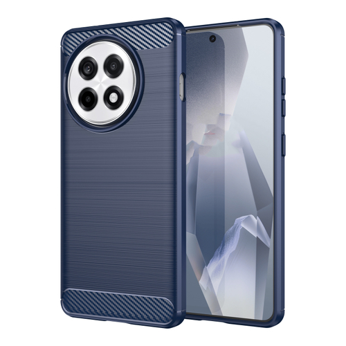 Мягкий защитный чехол синего цвета на OnePlus Ace 5, 5 Pro и 13R, серия Carbon (дизайн в стиле карбон) от Caseport