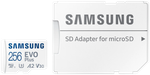 Карта памяти Samsung EVO Plus microSDXC 256 ГБ Class 10, V30, A2, UHS-I U3, R 130 МБ/с, адаптер на SD