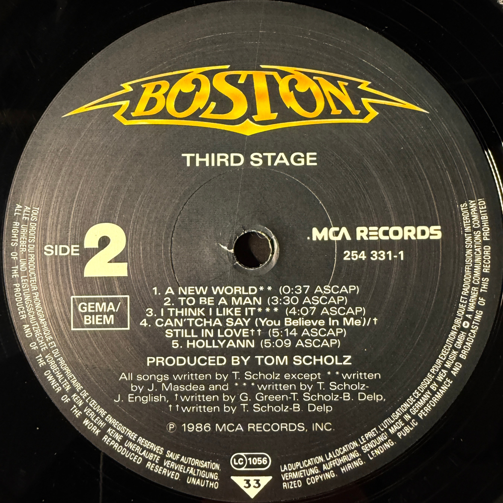 Boston- Third Stage (Европа 1986г.)