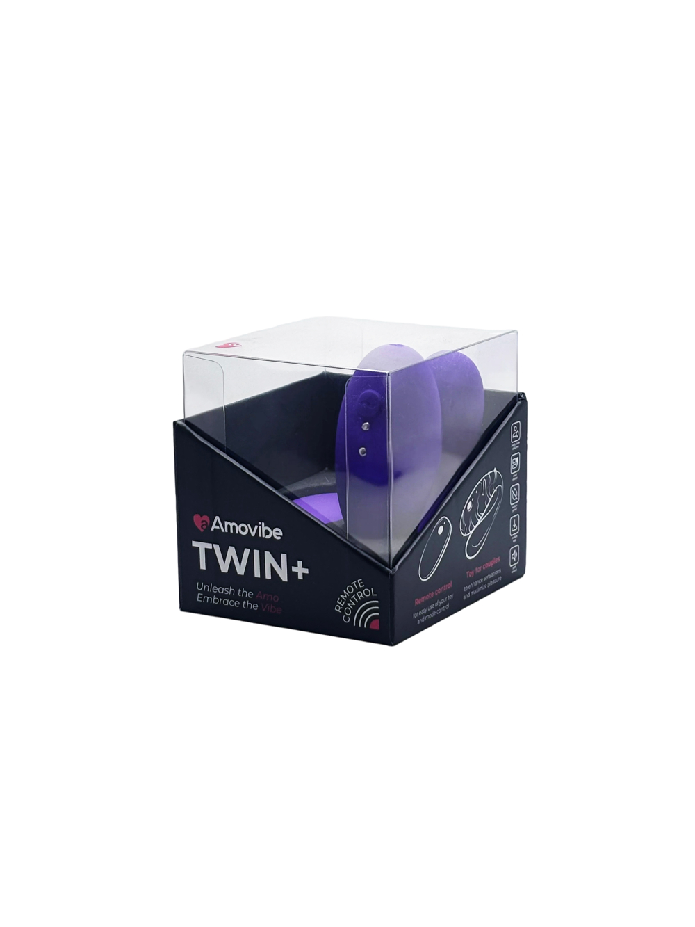 Парный вибромассажер TWIN+,Purple с пультом дистанционного управления и управлением через приложение