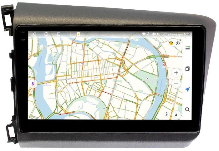Магнитола для Honda Civic 9 седан 2012 (левый руль) - Vaycar VA20-0132-2K на Android 13, Быстрая, 2K QLED, CarPlay,4G SIM-слот