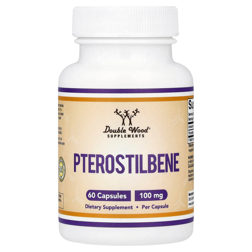Double Wood Supplements, Pterostilbene, 100 mg, 60 Capsules