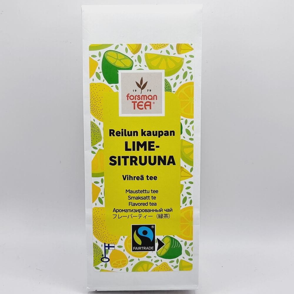 Чай зеленый Forsman Lime-Sitruuna, Лайм-Лимон, рассыпной, 60 г (из Финляндии)