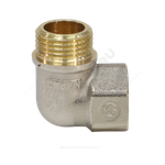 Угольник латунь никель реборда Ду 32 (1 1/4") ВР/НР 9006 ГОСТ 32585-2013 Aquasfera 9006-04