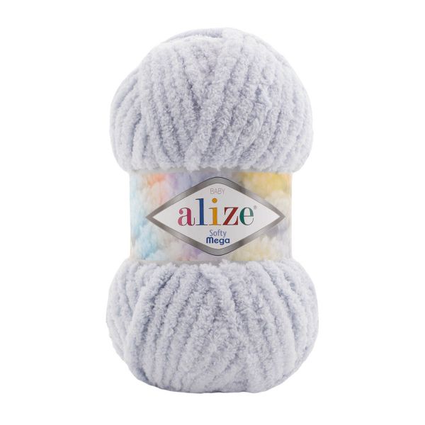 Пряжа Alize (Ализе) Softy Mega / уп.5 мот. по 100 г, 70м, 416 светло-серый