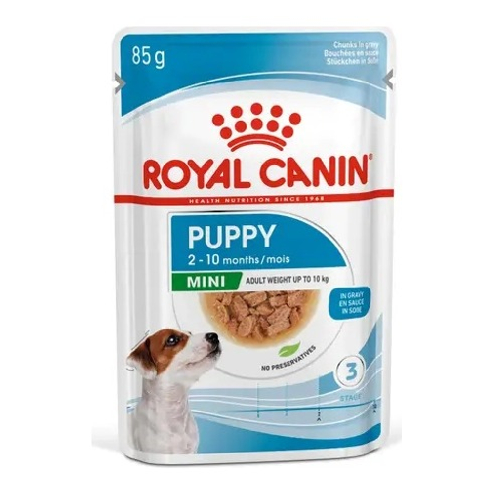 Royal Canin Mini Puppy, влажный корм для щенков мелких пород, кусочки в соусе, 85 г