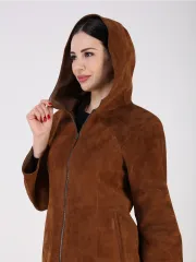 Куртка демисезонная замшевая двухсторонняя с капюшоном