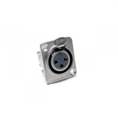 AMPHENOL AX3FD - Коннектор XLR блочный 3 контакта, 'мама', квадратный.фланец, покрытие контактов никел