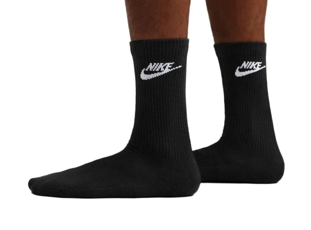 Теннисные носки Nike Everyday Elevated Crew 3P - black