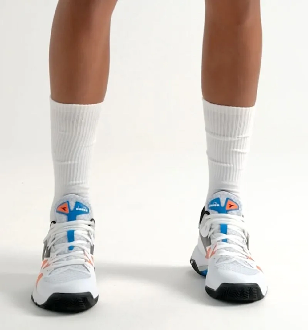 Теннисные кроссовки Diadora B.Icon Clay - white/black/blue jewel