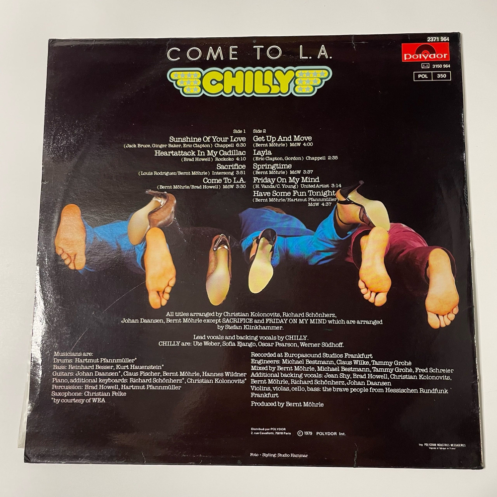 Винтажная виниловая пластинка LP Chilly Come To L. A. (Франция 1979)