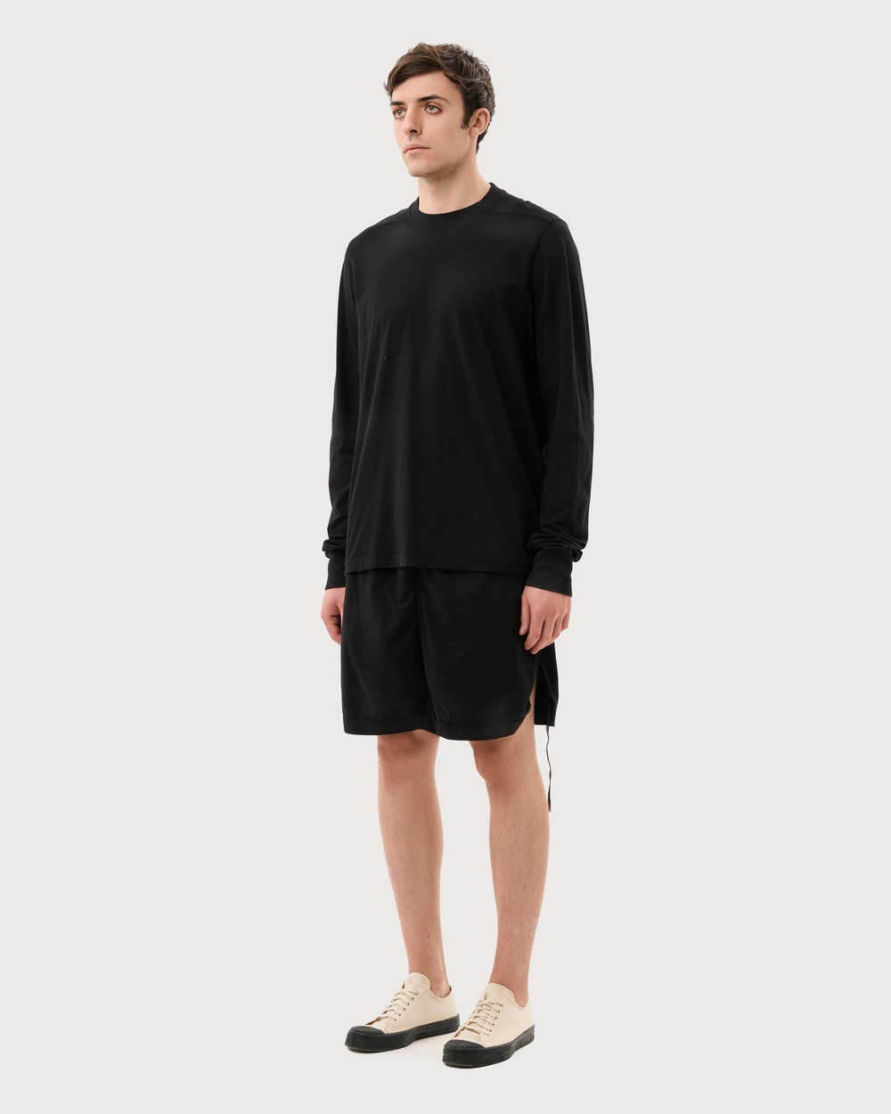 RICK OWENS DRKSHDW ШОРТЫ ИЗ ТОНКОГО ТРИКОТАЖА ЧЕРНЫЕ LIDO LONG BOXERS