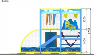 Детский игровой лабиринт «Морские жители» 11,5 м² (4,2*4,3*2.7м)