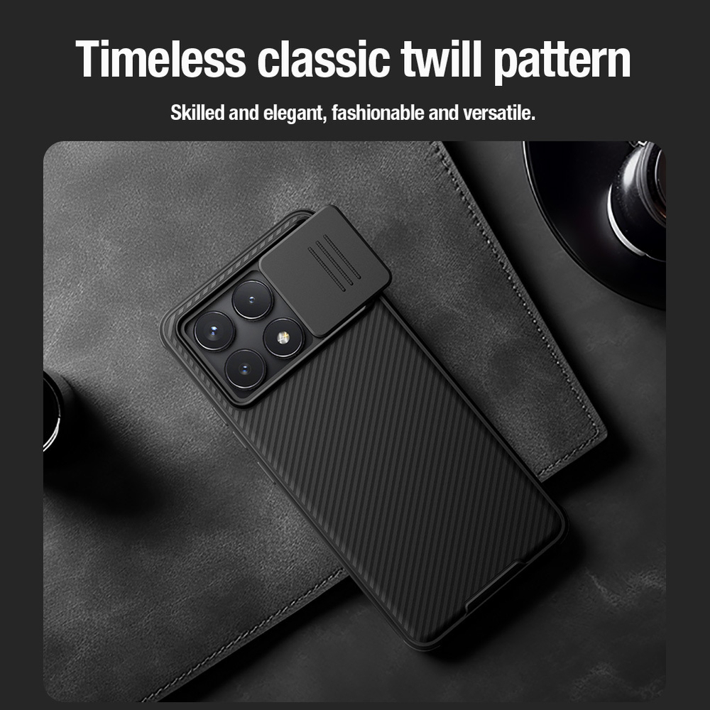 Чехол от Nillkin с защитной шторкой и с встроенным круглым магнитом для Xiaomi Poco F6 Pro, серия CamShield Pro Magnetic Case