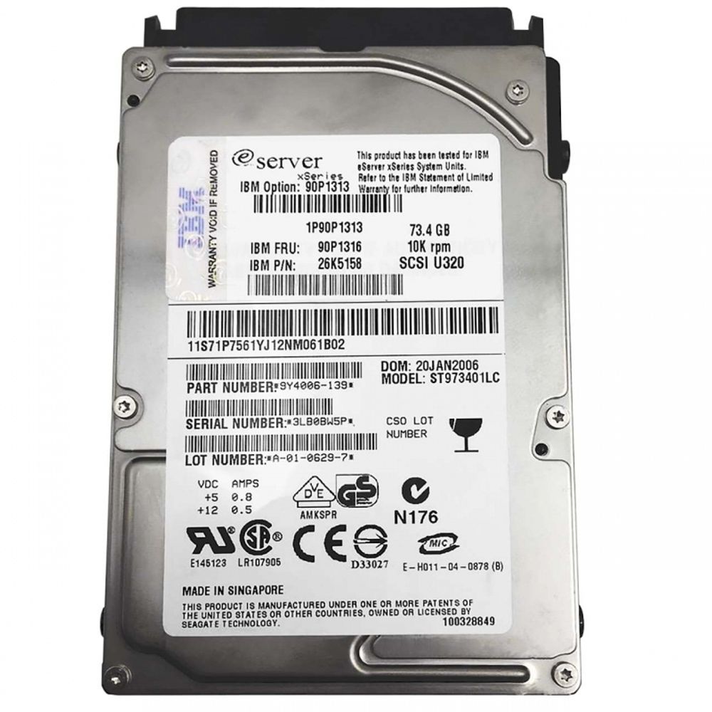 Жесткий диск IBM 73Gb U320 10K SFF 90P1316