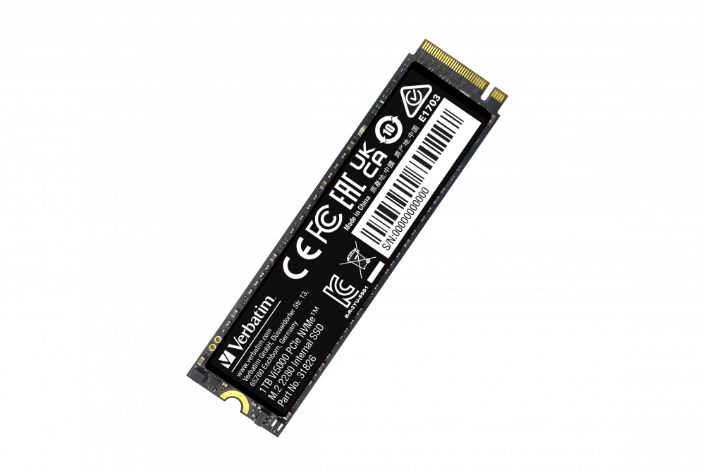 Внутренний накопитель Verbatim VI5000 M.2 SSD 1TB, PCIe4 NVMe, R/W 5000/4500 МБ/с