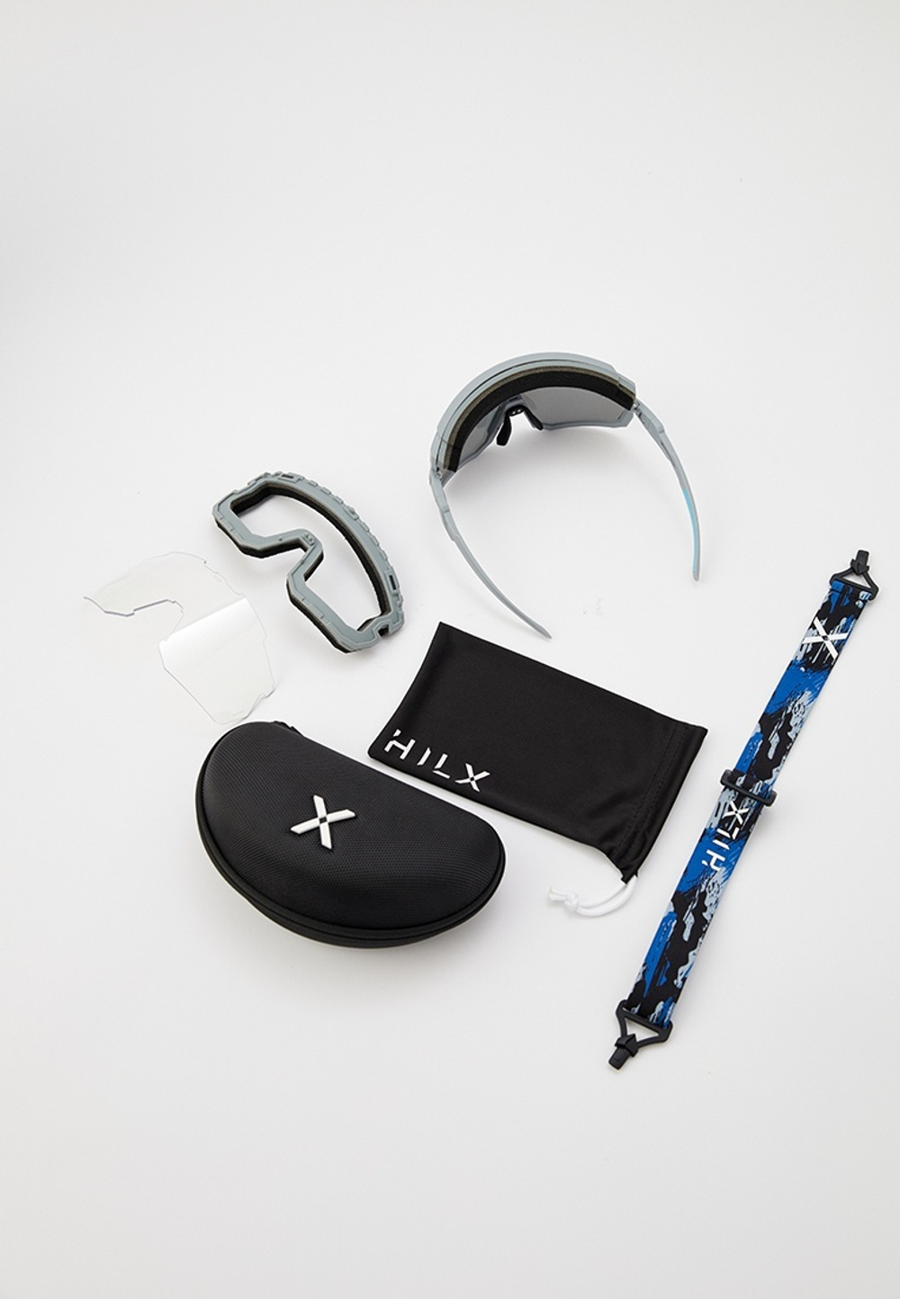 Спортивные очки с диоптриями HILX Samurai / Matt Solid Grey / Black Mirror Polarized Lens + Clear Lens
