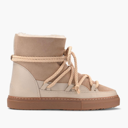 Высокие комбинированные кеды INUIKII Sneaker Classic Beige на меху
