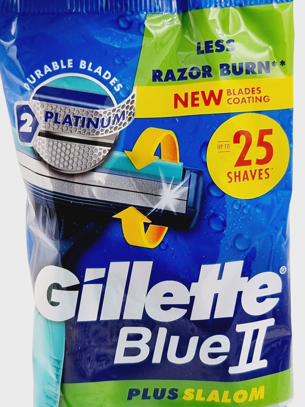 Gillette Мужские одноразовые бритвы Blue II Plus Slalom, в упаковке 5 станков (Германия)