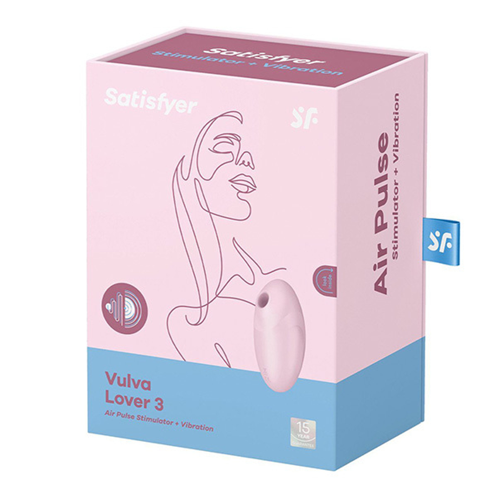 Розовый вакуум-волновой стимулятор 11см с вибрацией Satisfyer Vulva Lover 3