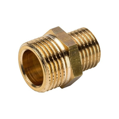 Ниппель редукционный STOUT SFT 0003 - 3/8" x 1/4" (для стальных труб, латунь без покрытия)