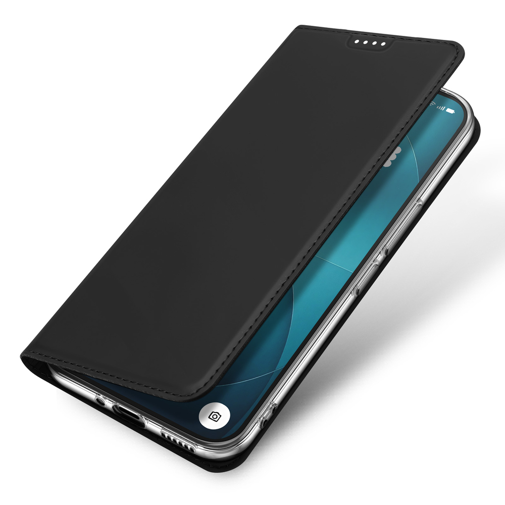 Чехол книжка из кожи черного цвета для Nothing Phone 4a Pro, серия Skin Pro Series от Dux Ducis